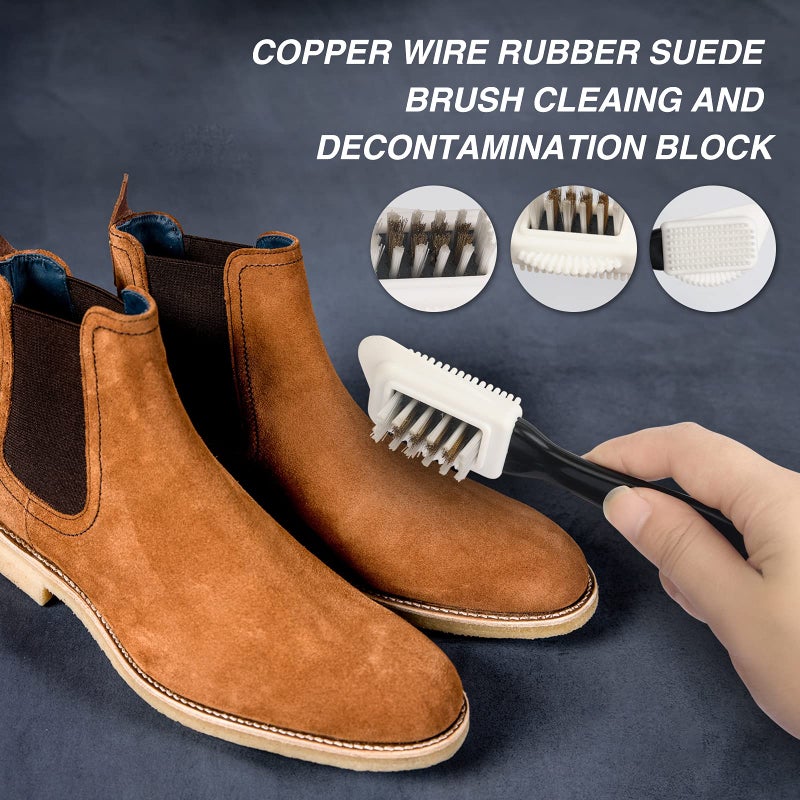 MAXIMILIAN Shoe Cleaner Kit. Brush with Extra 2 Erasers for Shoes & Boots. Horse Hair Shoe Brushes for Polishing, Cleaning & Buffing Leather Shoes - Boot Brush with Soft Bristles - Image 4